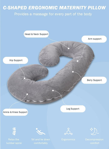 Pregnancy Pillow,Maternity Body Pillow for Sleeping,C Shaped Body Pillow for Pregnant Women