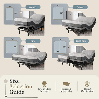 Sven & Son Classic Adjustable Bed Base (Frame) + 14 Inch Hybrid Spring Matt (Medium Soft), Head and Foot Lift, Massage, Under-Bed Lights, USB, Memory Positions, Zero Gravity, Wireless Remote - King