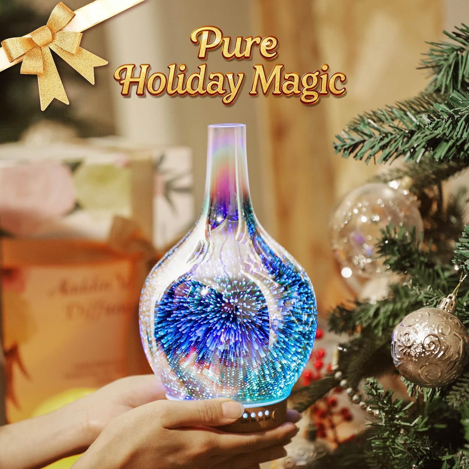 3D Essential Oil Diffuser Cool Mist Humidifier Ultrasonic Aromatherapy Diffuser,150Ml Last 6H,Auto Shut-Off,Air Refresh,Decoration for Home,Office,Yoga,Baby,Sleep