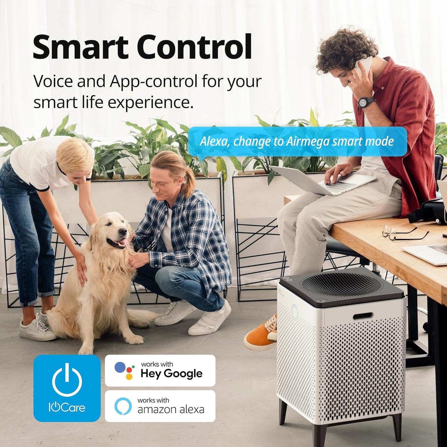 Airmega 300S App-Enabled Smart Air Purifier (Covers 1,256 Sq. Ft.), True HEPA Air Purifier with Smart Technology, Compatible with Amazon Alexa