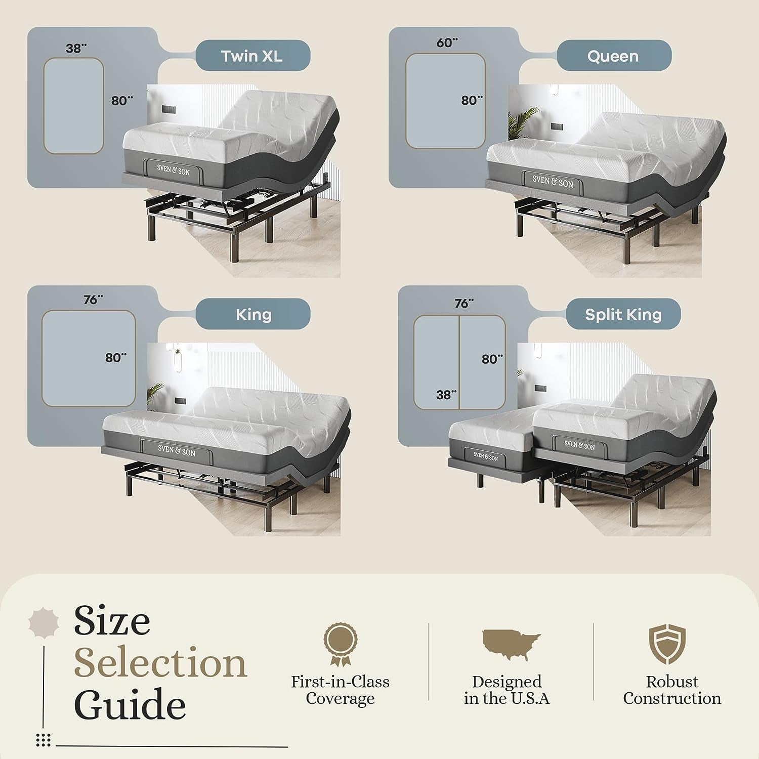 Classic plus (With Head-Tilt) Adjustable Bed Base (Frame) + 14 Inch Hybrid Spring Matt (Medium Soft), Head and Foot Lift, Massage, Under-Bed Lights, USB, Memory, Zero Gravity - Twin XL